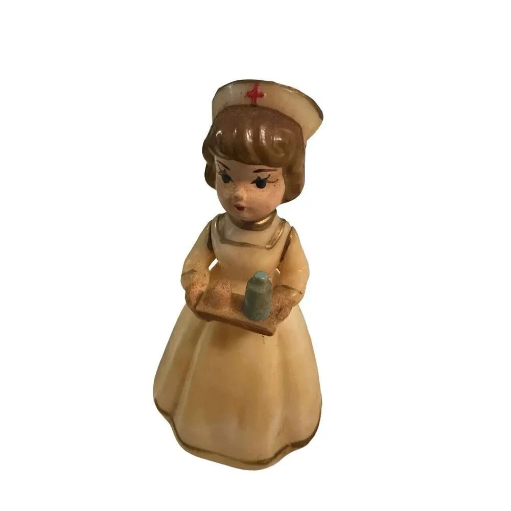 Vintage  Red Cross Nurse Figure Plastic Cake Topper 4” H  W-782- Wilton Corp